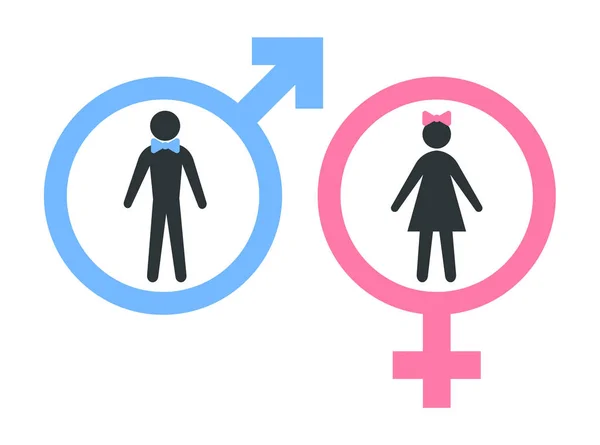 Männliche und weibliche Ikonen. Toilettenschild für Mann und Frau. Sexsymbol. — Stockfoto