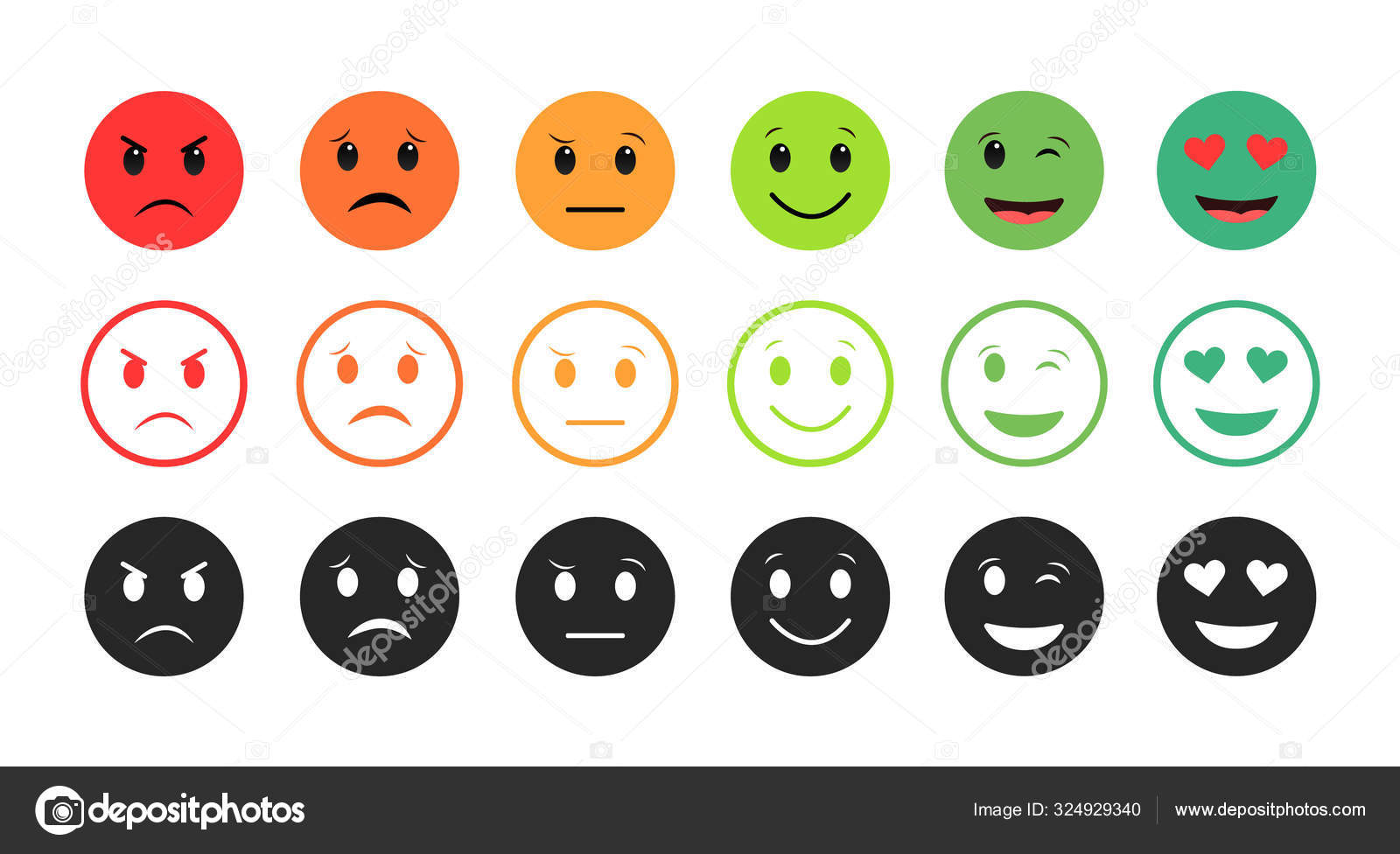 Emoji Faces Icons Vector Design Bad Stock Vector (Royalty Free