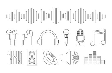 Müzik ikonları. Bağlantı simgeleri.