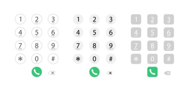 Telefondaki arayüz aranıyor. Sayılı klavye. Arama için bir numara aranıyor.