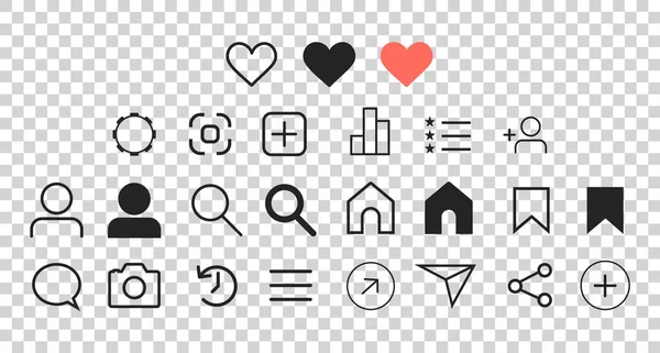 Social media icons. Signs for social networks. — 스톡 벡터