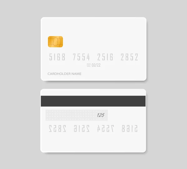 Carte bancaire maquillée de deux côtés. Carte de crédit . — Image vectorielle