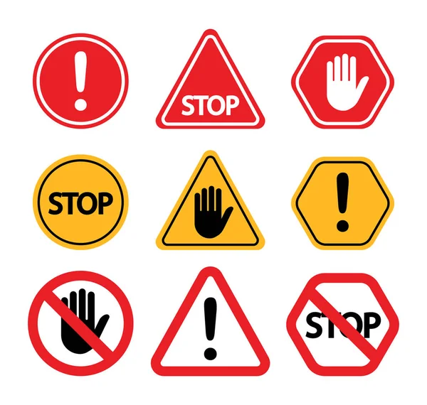 Warning signs. Do not touch, attention, stop. — 스톡 벡터