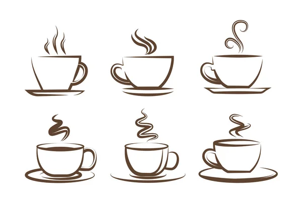 Coffee icons. A cup of coffee. Logo for a coffee shop. — Stock Vector