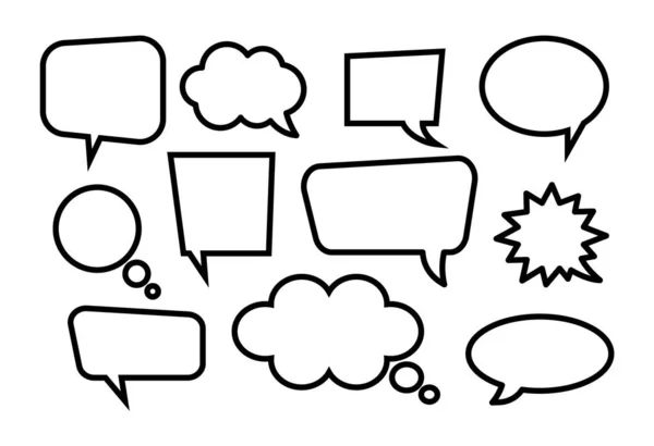 Set of empty speech bubbles. Thin line. Vector illustration. — Stock Vector