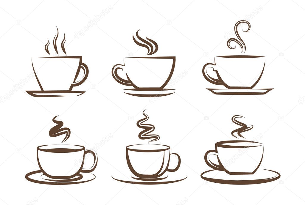 Coffee icons. A cup of coffee. Logo for a coffee shop.
