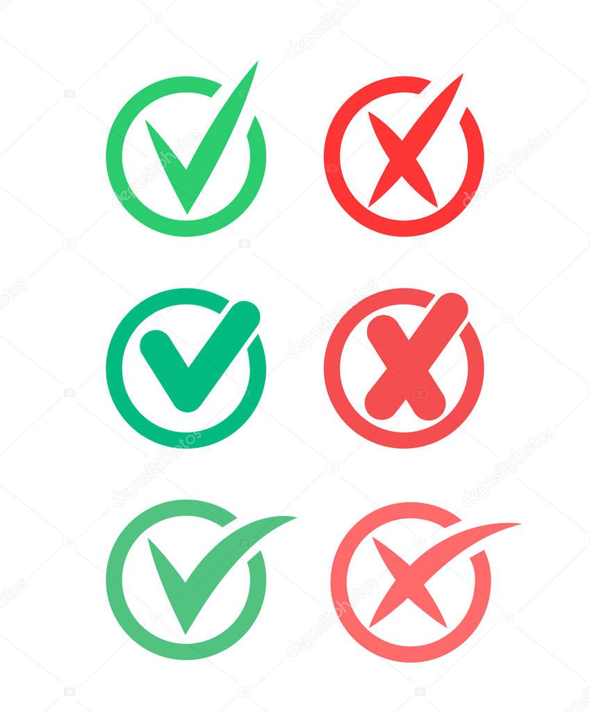 Do s and dont s icons. Yes or no. Vector illustration.