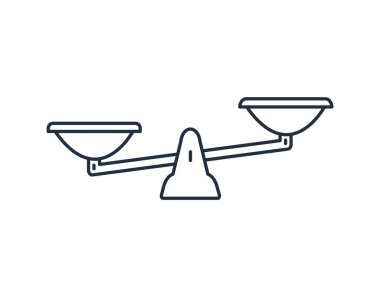 Ölçeklendirme çizgisi simgesi. Terazi burcu. Vektör illüstrasyonu