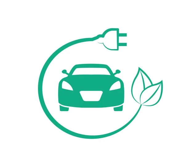 Elektryczna ikona samochodu. Samochód ekologiczny. — Wektor stockowy
