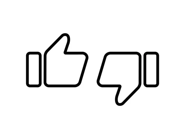 Thumbs up and thumbs down icons thin line. Like and dislike. Vector illustration. — Stock Vector