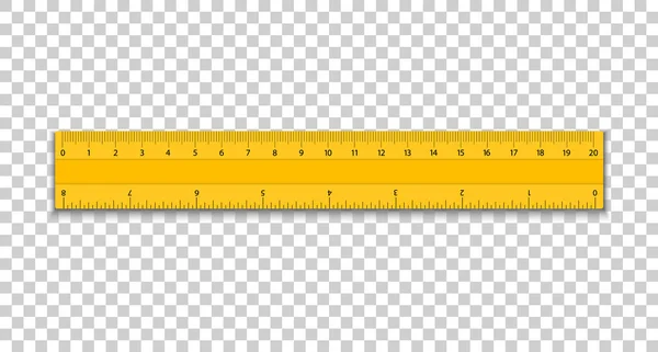 现实的统治者 黄色公制尺子 测量工具。 矢量说明. — 图库矢量图片