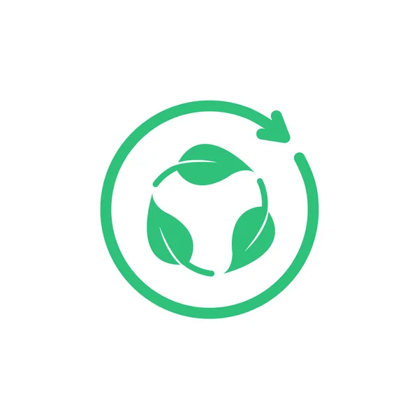 Grünes Symbol für biologischen Abbau. Biologisch abbaubar. — Stockvektor