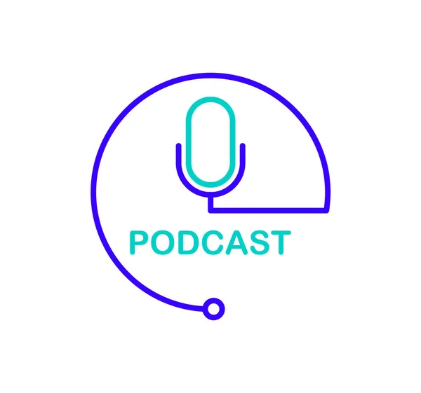 Podcast lijn icoon. Vectorlogo. — Stockvector