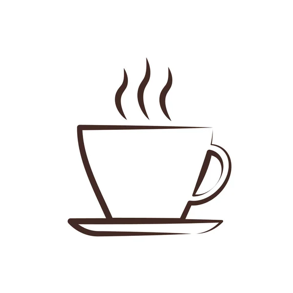 Uma xícara de café linha fina. Logotipo do vector . —  Vetores de Stock