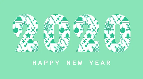 Feliz Año Nuevo 2020. Para calendario, postal, fondo y más . — Vector de stock