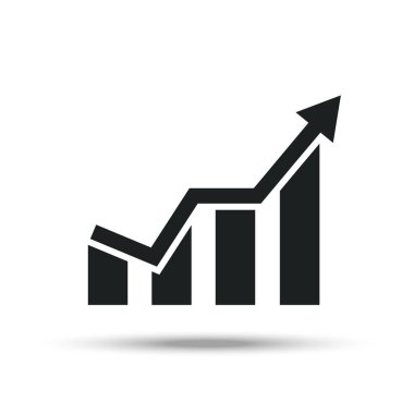 Grafik simgesi büyüyor. Finans vektör simgesi