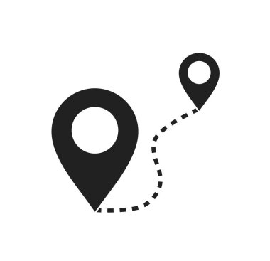 İşaretli rota. Vektör simgesi