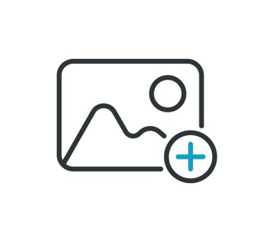 Fotoğraf satırı simgesi ekle. Vektör illüstrasyonu.