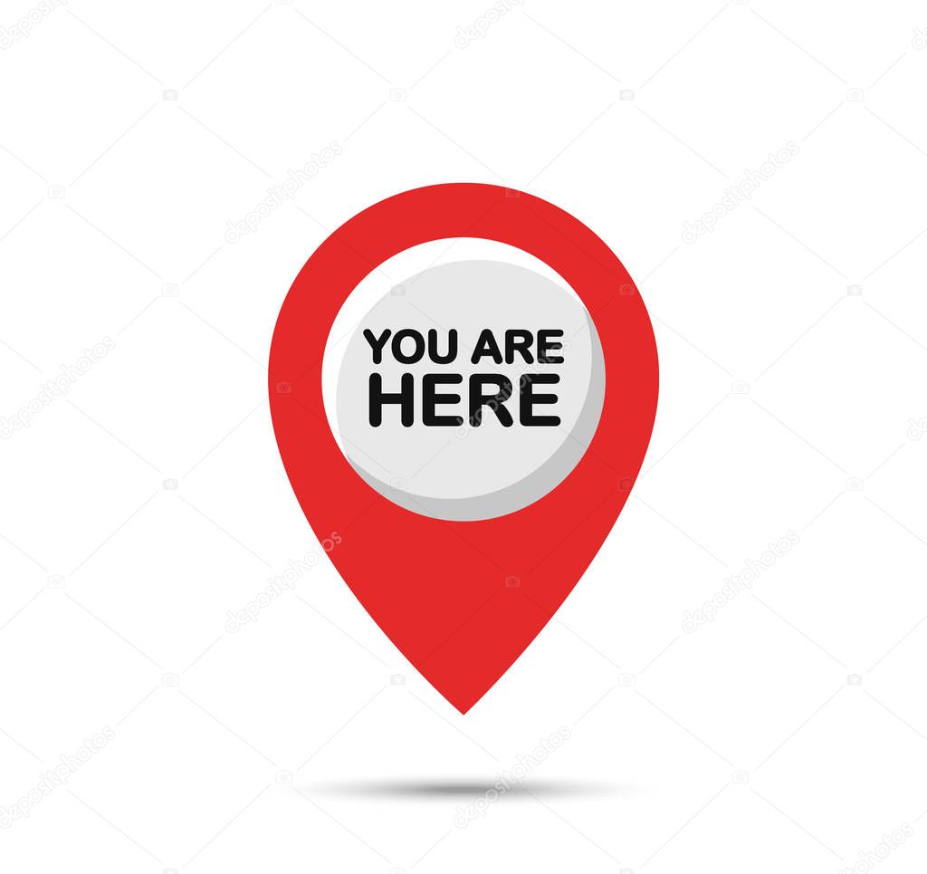 You are a here. Marker and pointer icon.