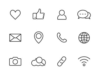 Set of web line icons. Vector interface icons