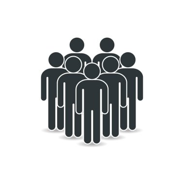Humans vector icon. Group of people black icon.