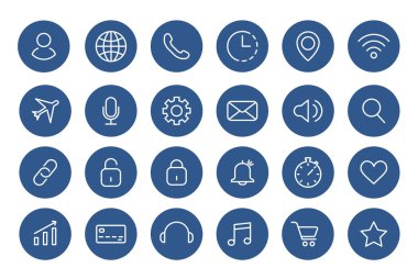 User interface icons. Web vector icons.