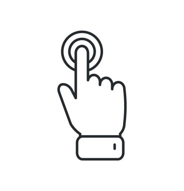 Hand cursor line icon. Vector click.