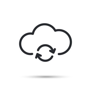 Update cloud storage. Vector cloud storage icon.