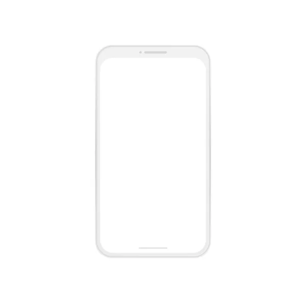 Smartphone burlón. Icono de vector de teléfono blanco . — Vector de stock