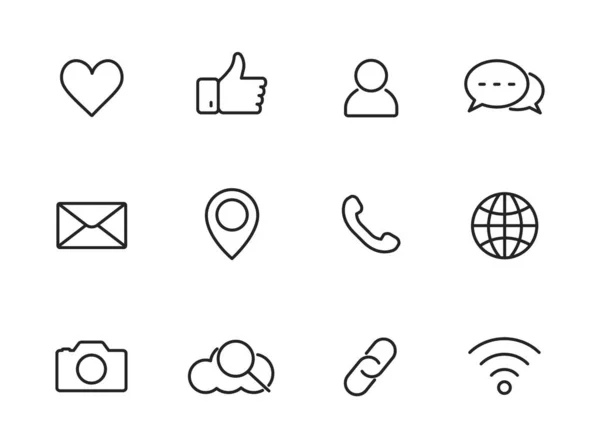 Set of web line icons. Vector interface icons — Stock vektor
