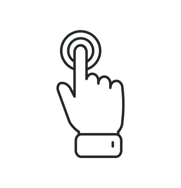 Icono de línea de cursor de mano. Vector clic . — Vector de stock