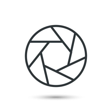 Açık siyah simge. Kamera merceği diyaframı, vektör