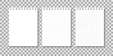 Not kâğıtları. Bir sürü defter sayfası. Vektör