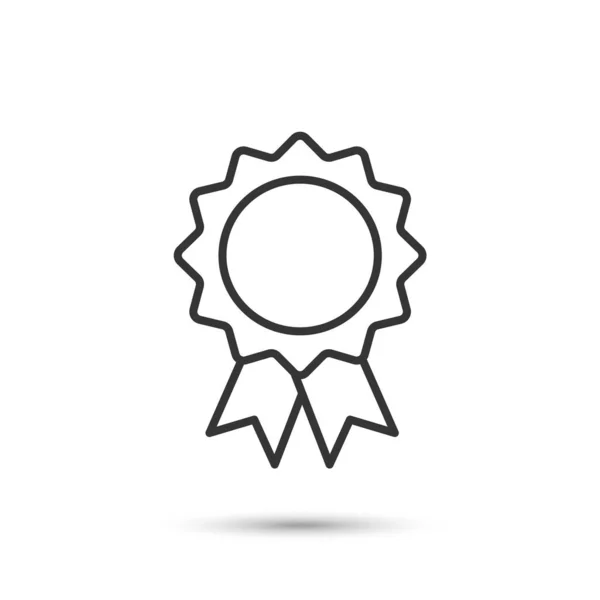 Médaille Icône Ligne Mince Symbole Prix Vecteur — Image vectorielle