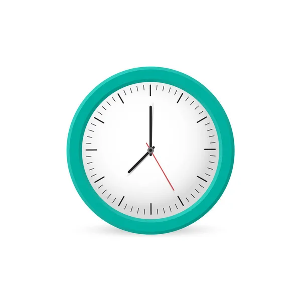 Horloge Murale Sur Fond Blanc Temps Illustration Vectorielle — Image vectorielle