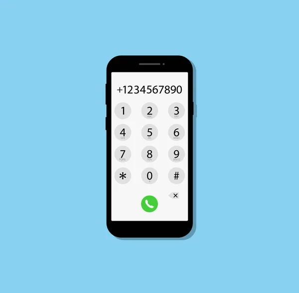 Telefondaki bir numarayı arıyorum. Düz dizayn. Vektör