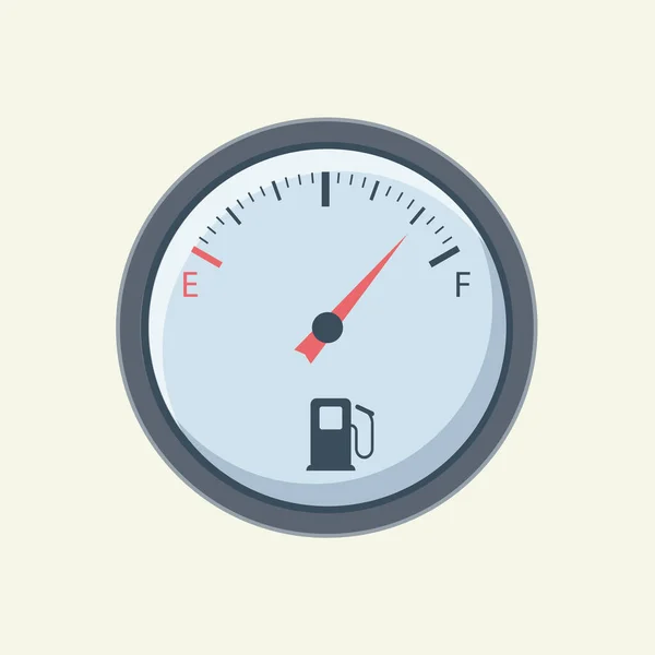 Vlakke Brandstofmeter Brandstofmeter Auto Vector — Stockvector