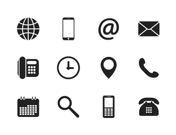 Contact Icons Contact Information Icons Vector Illustration — Stockový vektor