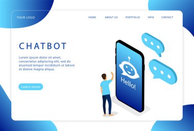 Sohbet servisi. Müşteri desteği. İniş sayfası. Web siteleri için modern web sayfaları.