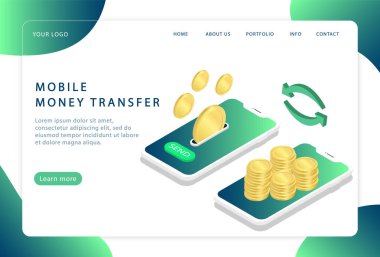 Cep telefonu para transferi. Çevrimiçi transfer. İniş sayfası. Web siteleri için modern web sayfaları.