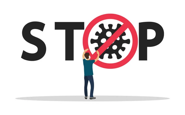 Zastavte Koronavirus Nebezpečný Virus Pandemie 2019 Ncov Nápis — Stockový vektor