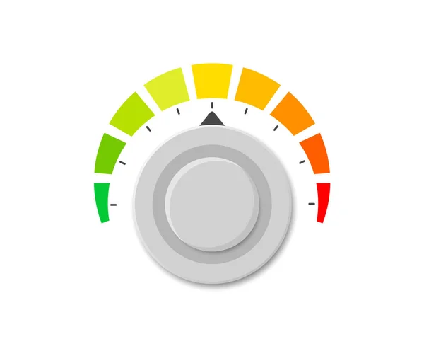 Speedometer Vector Icon Gauge Flat Style — Stock Vector