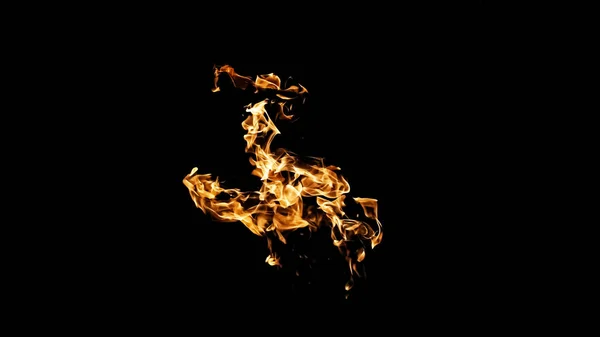 Fiamme di fuoco su sfondo nero. fuoco su isolat sfondo nero — Foto Stock
