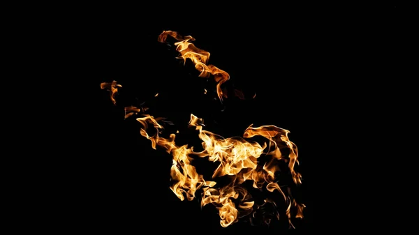 Chamas de fogo no fundo preto. fogo sobre fundo preto isolat — Fotografia de Stock