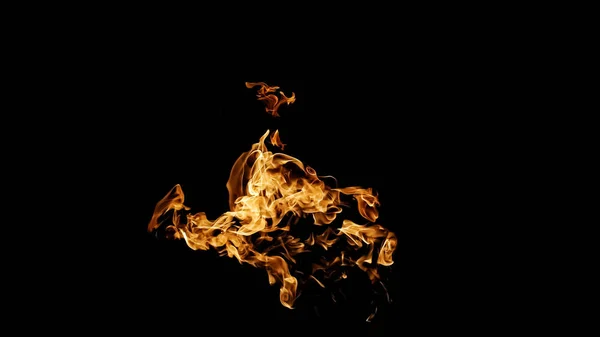 Llamas de fuego sobre fondo negro. fuego sobre fondo negro isolat — Foto de Stock