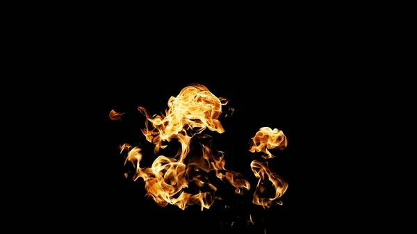 Fire flames on black background. fire on black background isolat — Stock Photo, Image