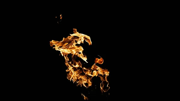 Fire flames on black background. fire on black background isolat — Stock Photo, Image