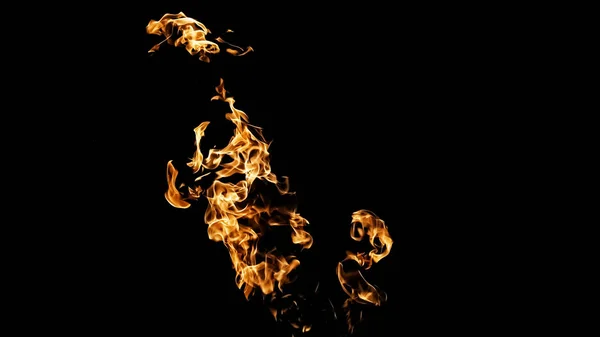 Llamas de fuego sobre fondo negro. fuego sobre fondo negro isolat —  Fotos de Stock