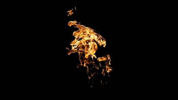 Пожежне полум'я на чорному тлі. вогонь на чорному тлі ізолат — стокове фото