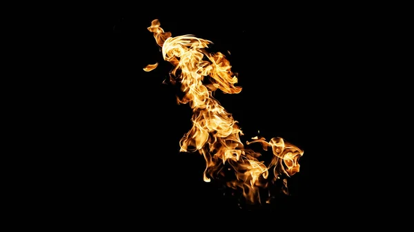 Fire flames on black background. fire on black background isolat — Stock Photo, Image